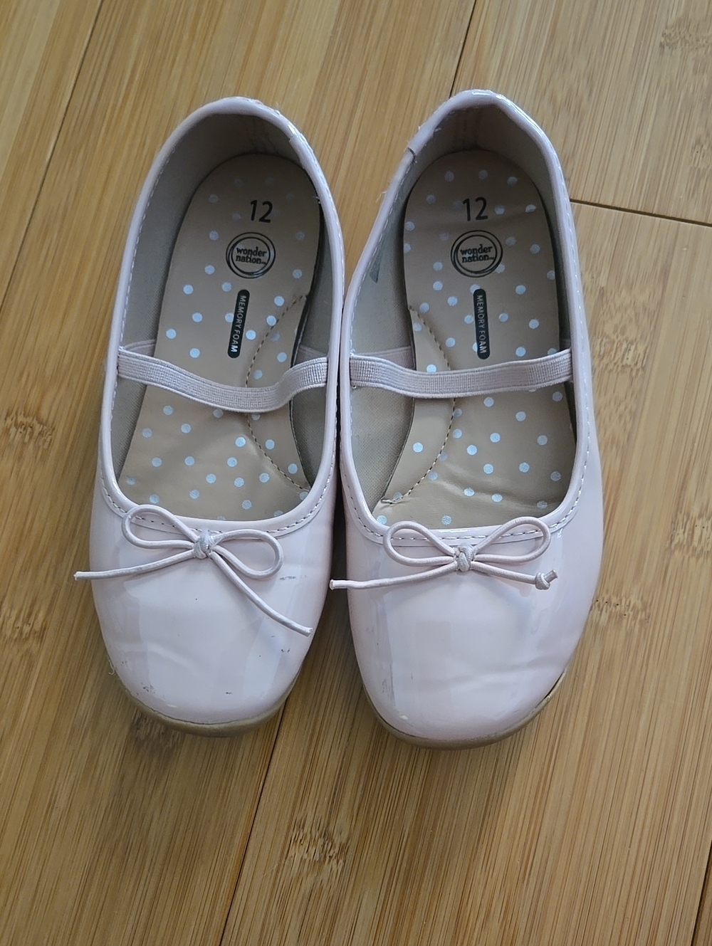 Wonder Nation Girls Light Pink Patent Ballet Flats - 12